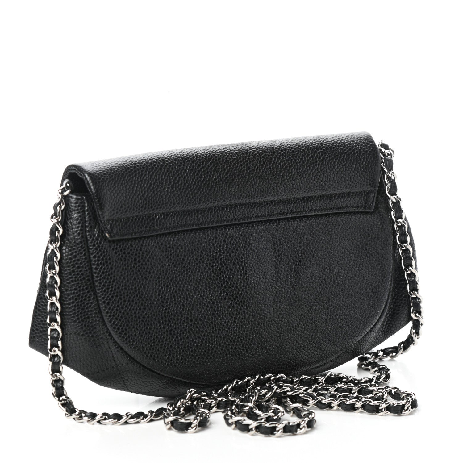 Chanel Caviar Half Moon Wallet On Chain WOC Black 3 of 11
