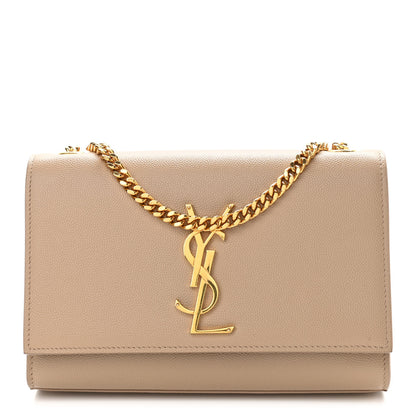 Saint Laurent Grain De Poudre Small Monogram Kate Satchel Nude Powder 1 of 9