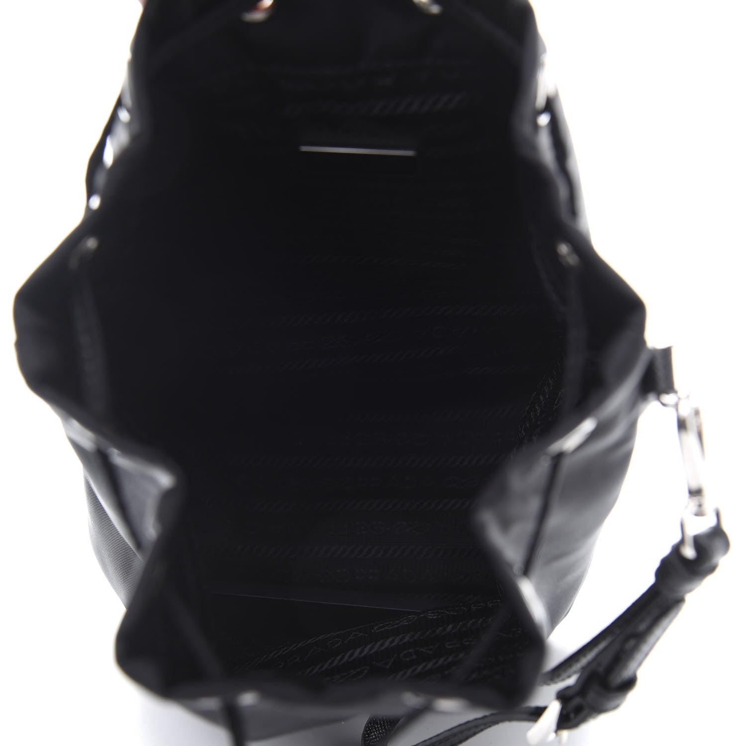 Prada Saffiano Tessuto Nylon Vela Bucket Wristlet Black 5 of 10