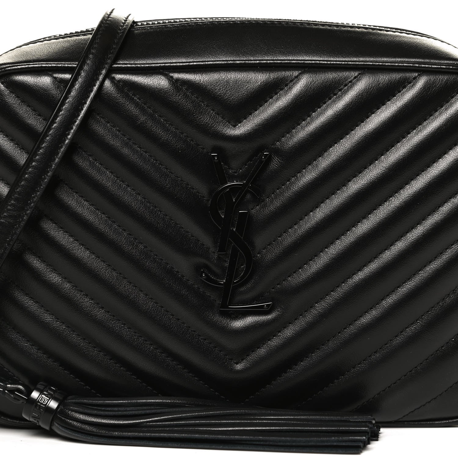 Saint Laurent Calfskin Matelasse Monogram Lou Camera Bag Black 8 of 11
