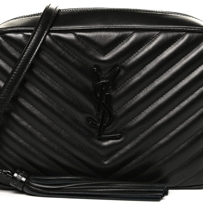 Saint Laurent Calfskin Matelasse Monogram Lou Camera Bag Black 8 of 11