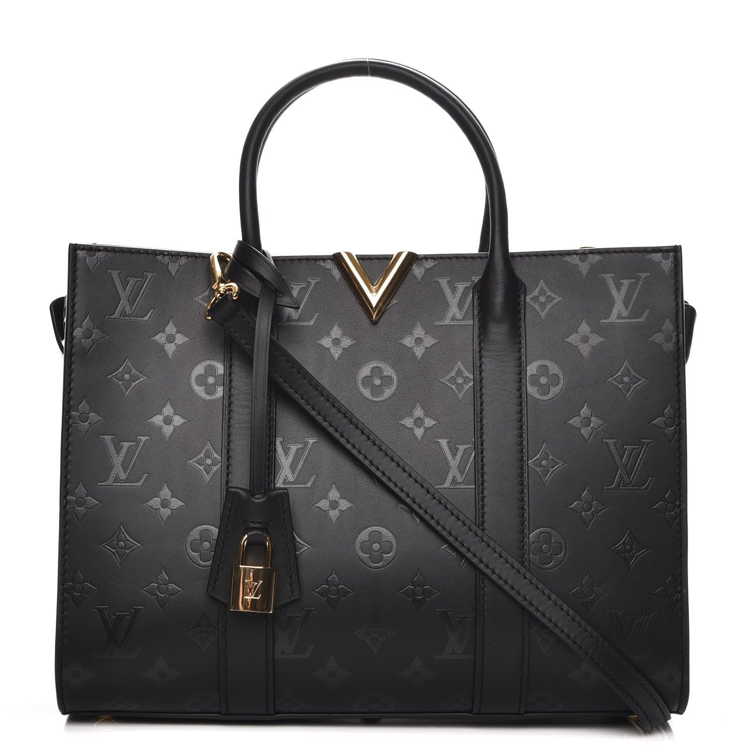 Louis Vuitton Monogram Cuir Plume Very Tote MM Black 1 of 8