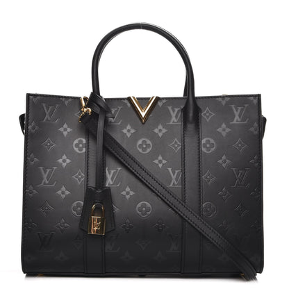 Louis Vuitton Monogram Cuir Plume Very Tote MM Black 1 of 8