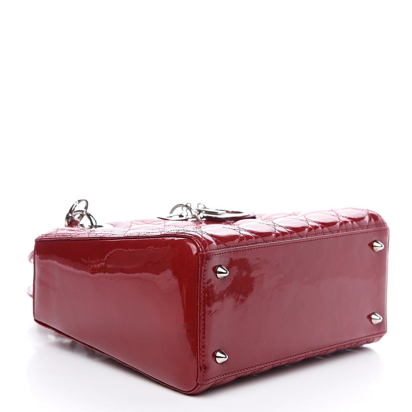 Patent Cannage Medium Lady Dior Red