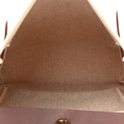 Hermes Toile Vache Calfskin Herbag 30 PM Havane 7 of 15