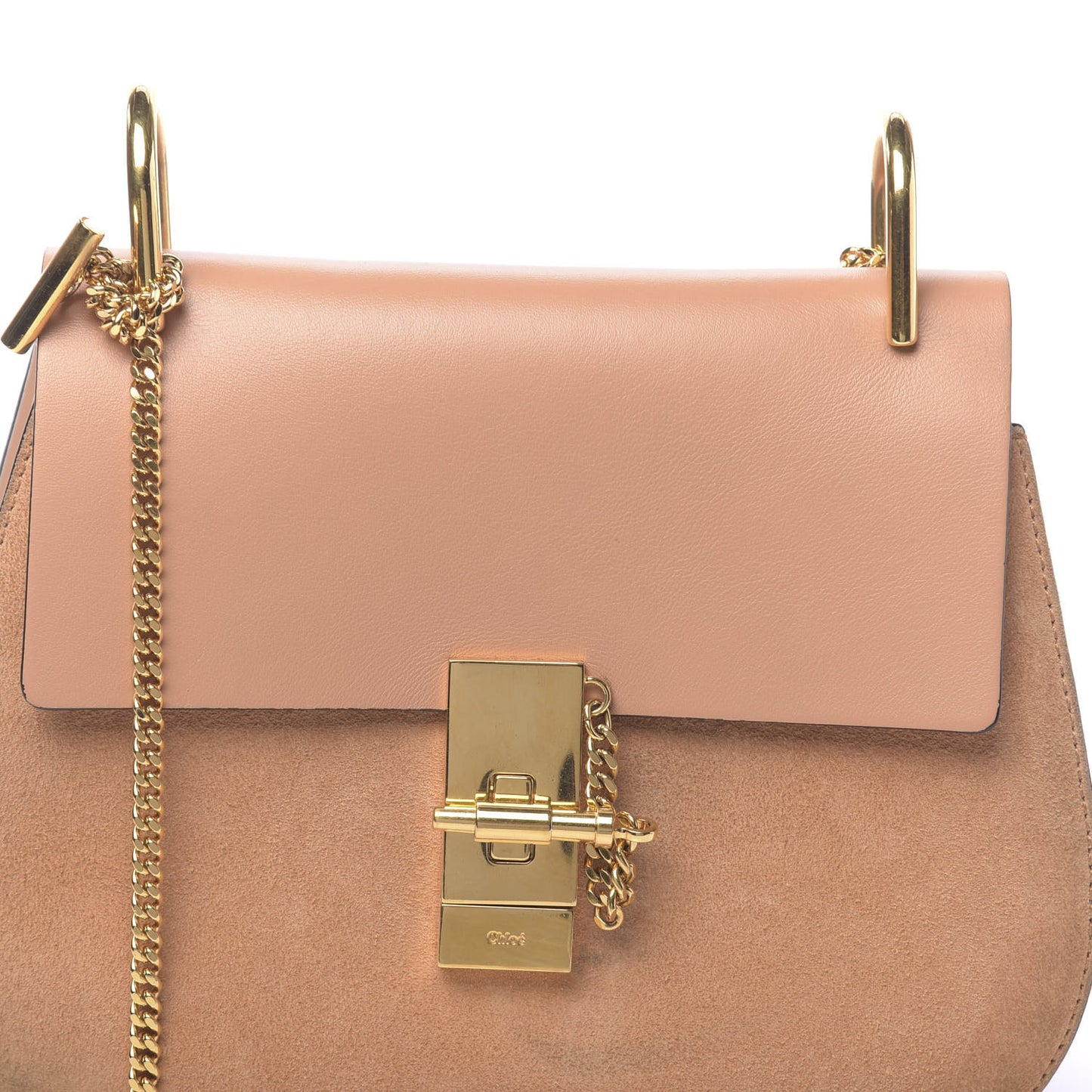Suede Smooth Calfskin Drew Shoulder Bag Blushy Pink