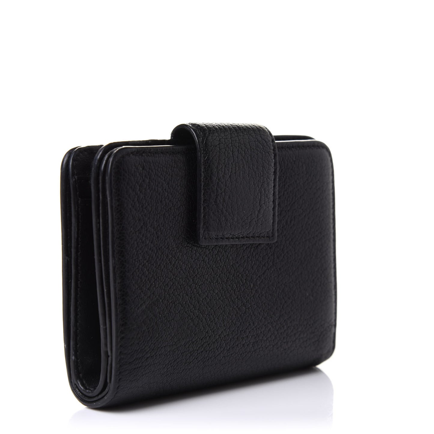 Sugar Goatskin Compact Wallet Black