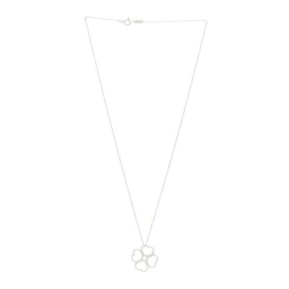 Tiffany Sterling Silver Four Hearts Clover Pendant Necklace 2 of 5