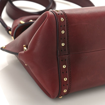 Salvatore Ferragamo Calfskin Studded Sofia Satchel Burgundy 7 of 11