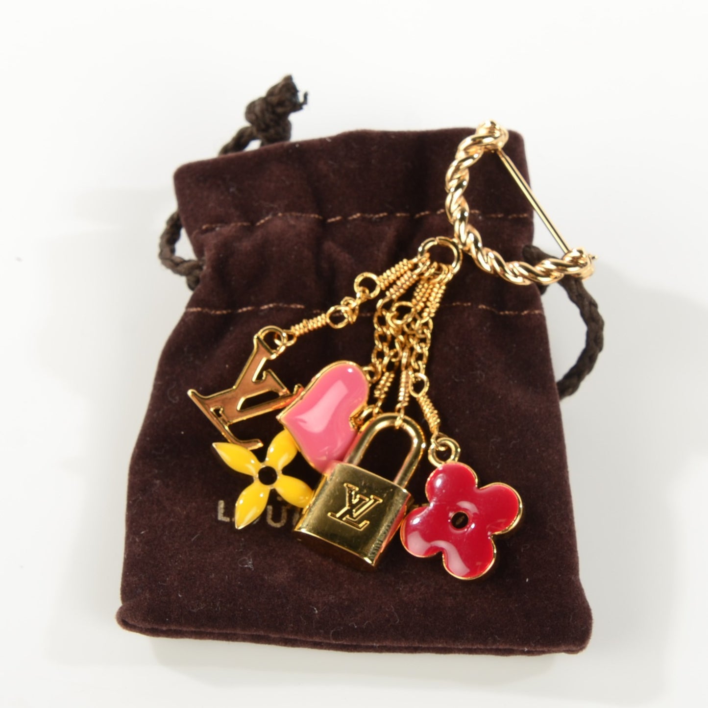 Sweet Monogram Pin Brooch Multicolor