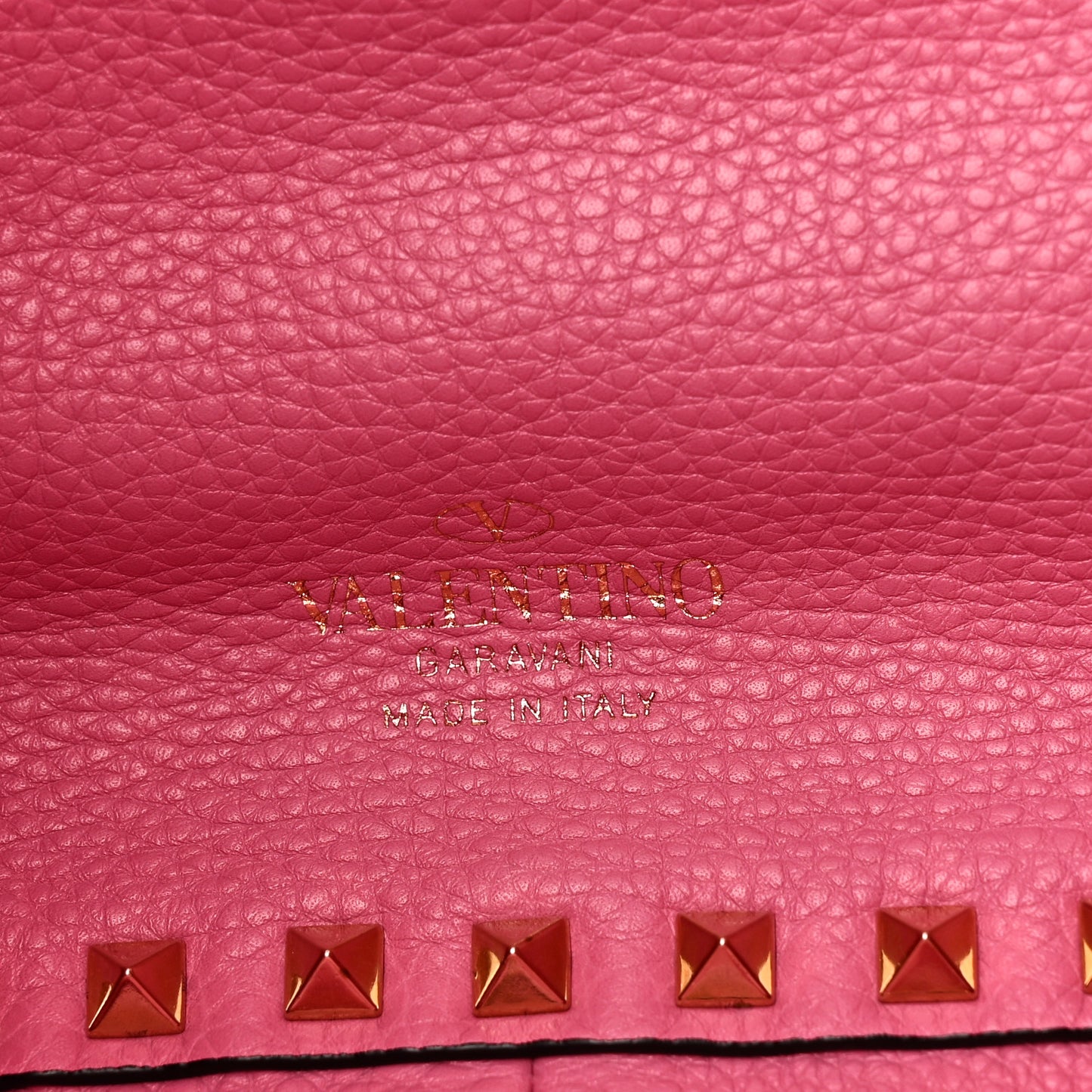 Grained Calfskin Medium Rockstud Reversible Tote Army Green Pink