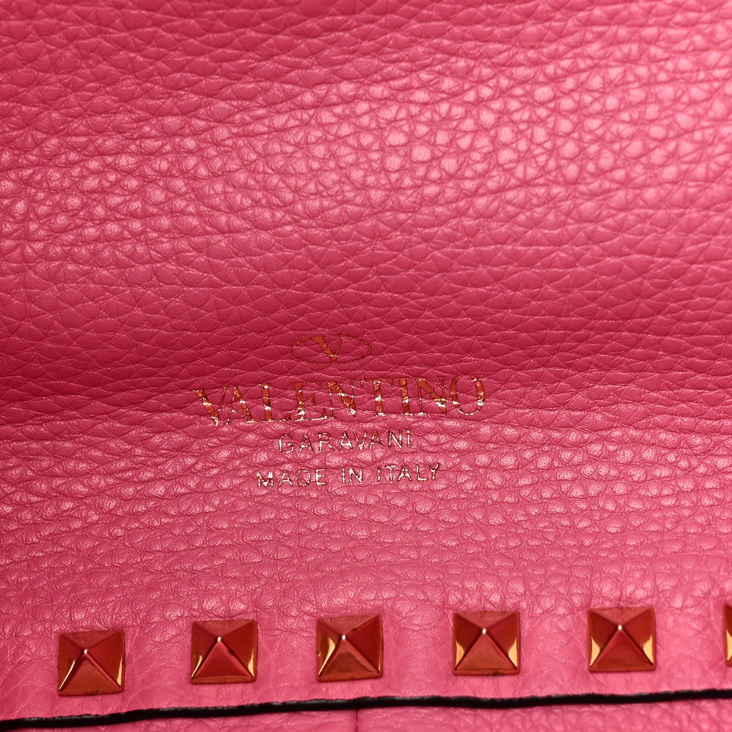 Valentino Garavani Grained Calfskin Medium Rockstud Reversible Tote Army Green Pink 10 of 16