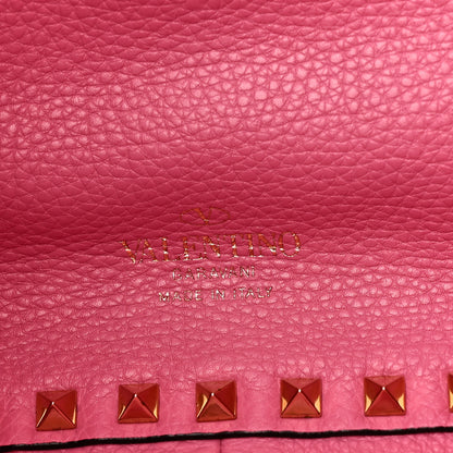Valentino Garavani Grained Calfskin Medium Rockstud Reversible Tote Army Green Pink 10 of 16