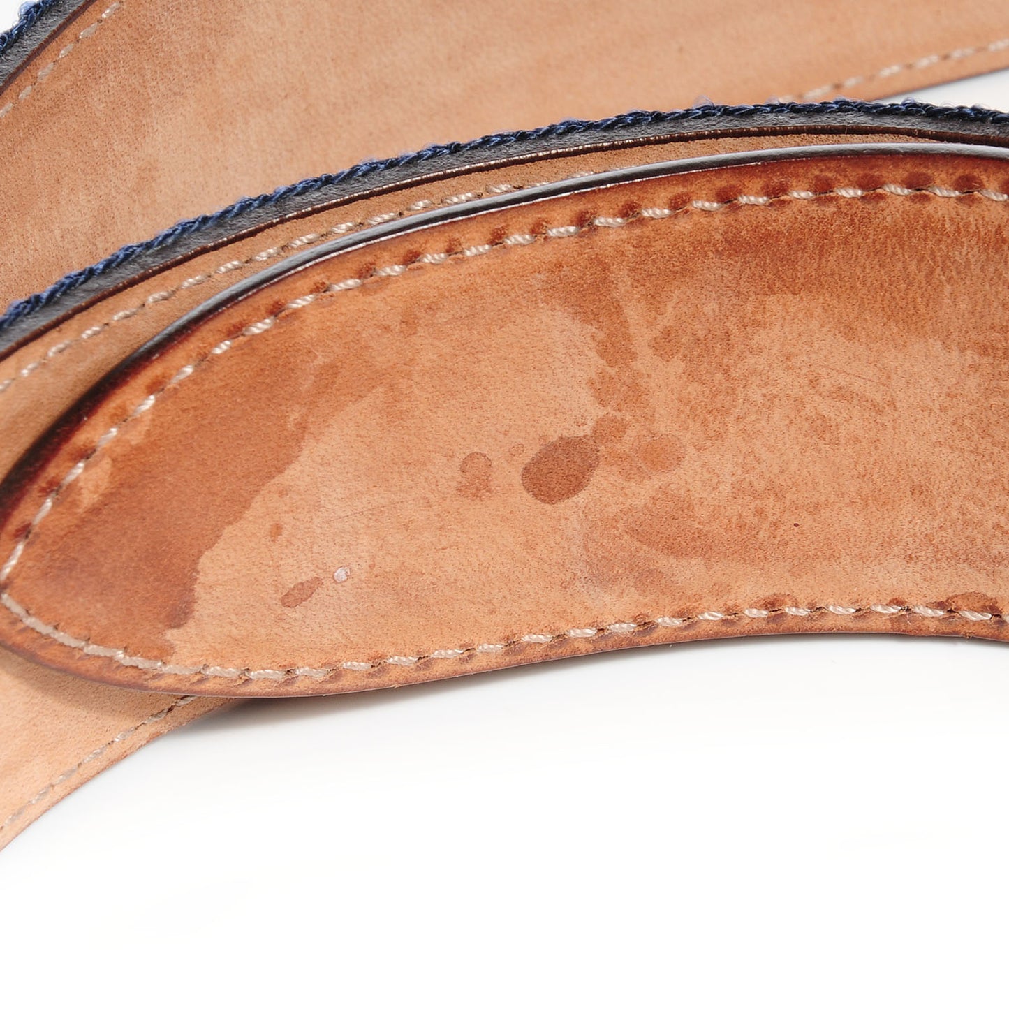 Leather Web Hysteria Crest Belt 105 42 Navy
