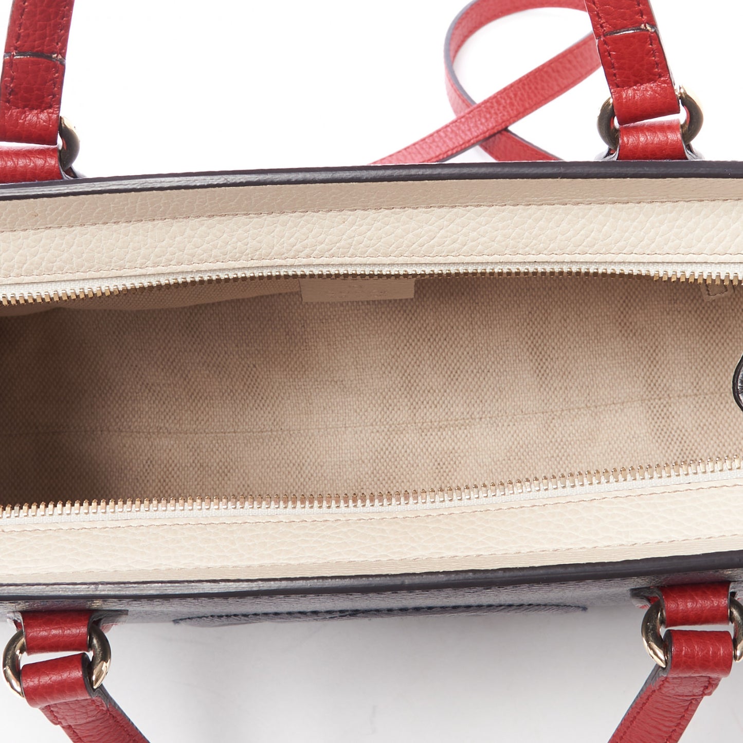 Dollar Calfskin Medium Soho Top Handle Satchel Blue Hibiscus Red Mystic White