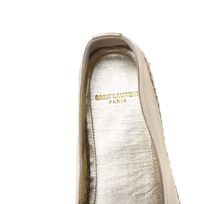 Saint Laurent Metallic Lambskin Monogram Espadrilles 39 Gold 7 of 9