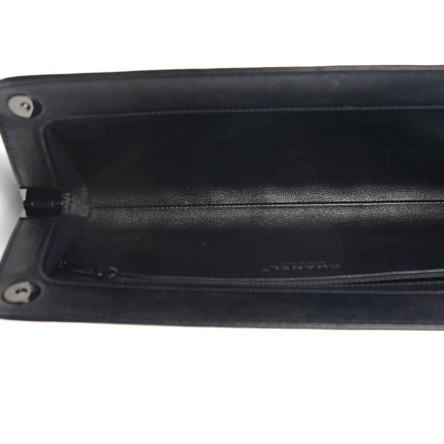 Crumpled Calfskin Quilted Clutch So Black