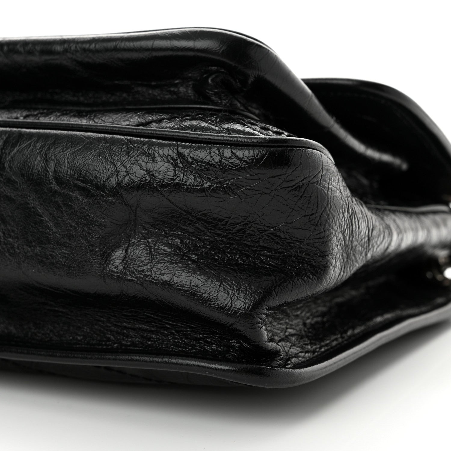 Saint Laurent Crinkled Calfskin Matelasse Monogram Medium Niki Chain Satchel Black 10 of 11