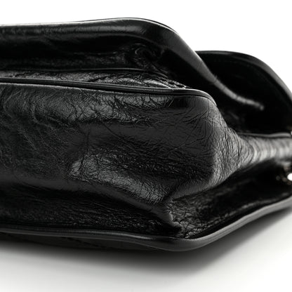 Saint Laurent Crinkled Calfskin Matelasse Monogram Medium Niki Chain Satchel Black 10 of 11