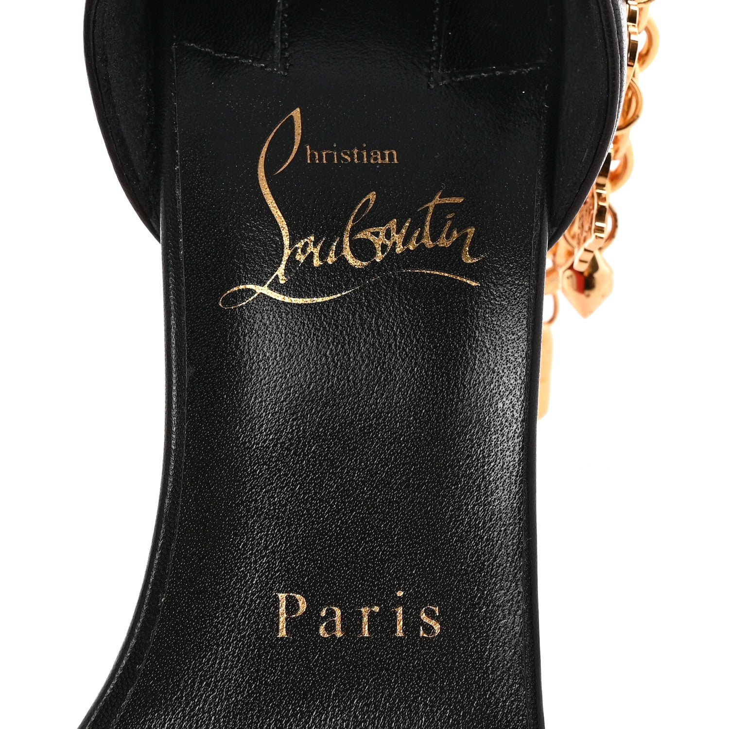 Christian Louboutin Kid Gourmi 100 Sandals 38 Black Gold 7 of 13