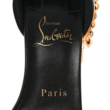 Christian Louboutin Kid Gourmi 100 Sandals 38 Black Gold 7 of 13