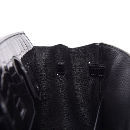 Hermes Taurillon Novillo Shiny Niloticus Crocodile Birkin Touch 30 Black 14 of 32