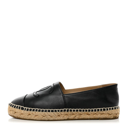 Chanel Lambskin CC Espadrilles 38 Black 1 of 10