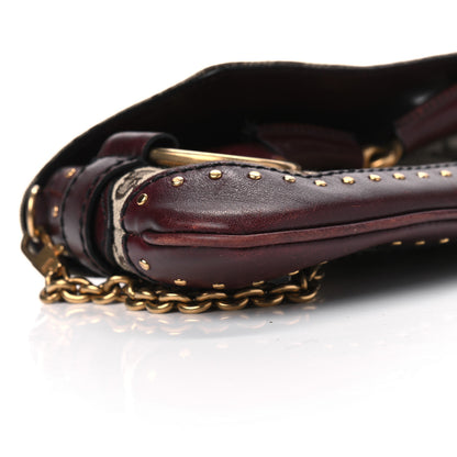 Gucci Monogram Studded Horsebit Clutch Bordeaux 5 of 10