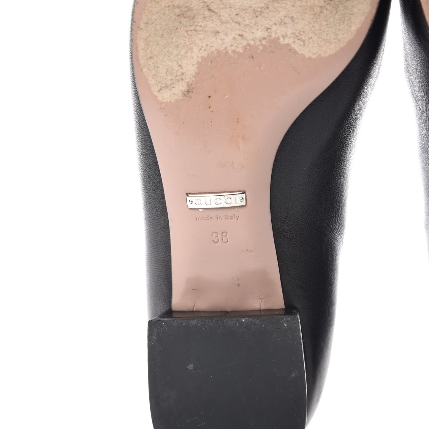 Nappa Crystal Interlocking G Low Heel Pumps 38 Black