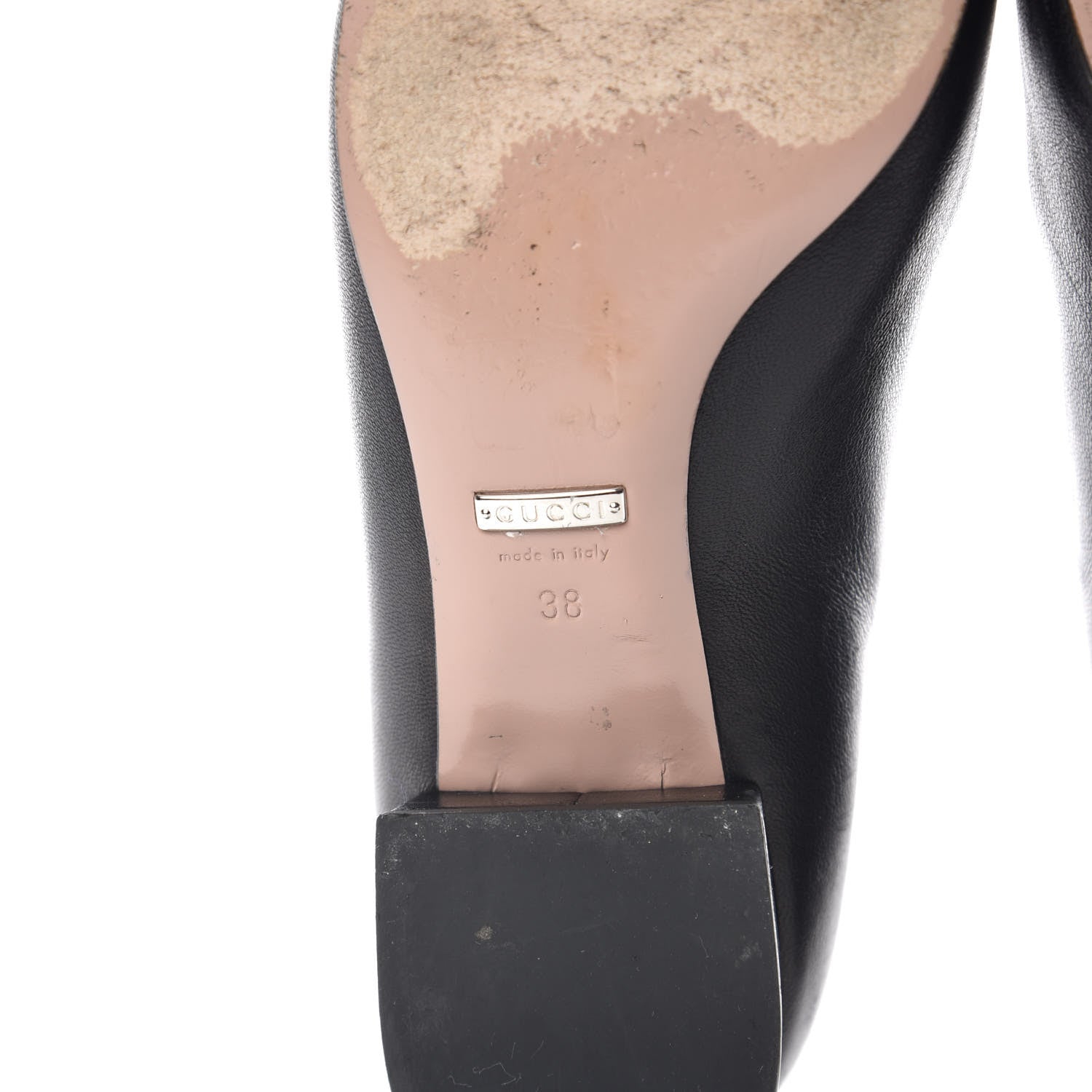 Gucci Nappa Crystal Interlocking G Low Heel Pumps 38 Black 8 of 14