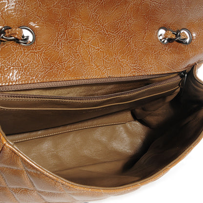 Chanel Crinkled Patent Jumbo Single Flap Brown 6 of 8