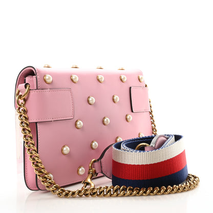 Gucci Nappa Pearl Studded Mini Queen Margaret Broadway Shoulder Bag Sugar Pink 3 of 10