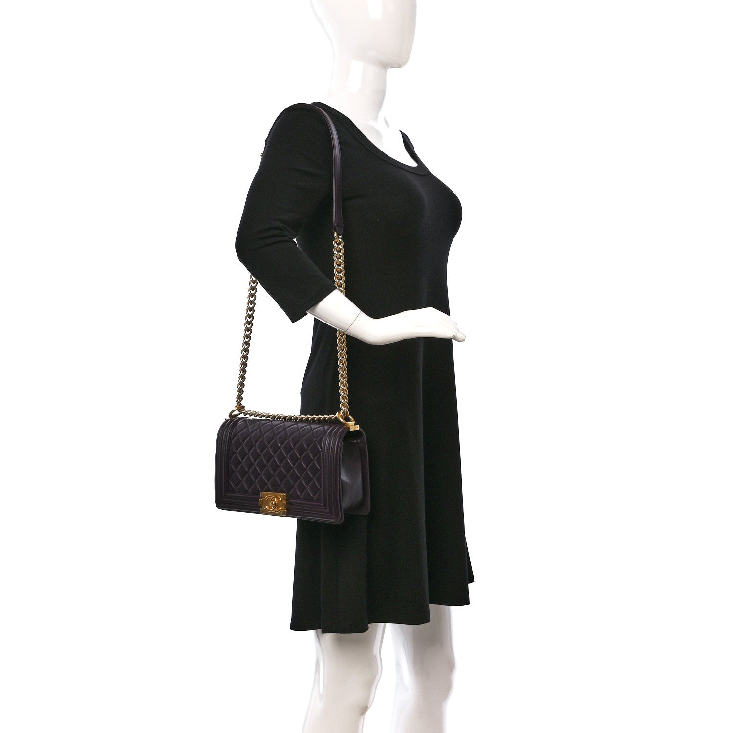 Chanel Lambskin Quilted Medium Boy Flap Purple 2 of 9