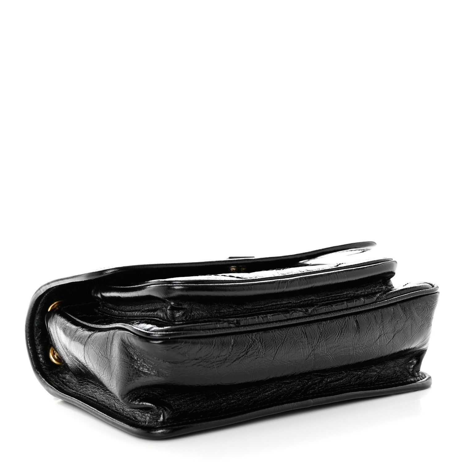 Saint Laurent Crinkled Lambskin Matelasse Monogram Baby Niki Chain Satchel Black 4 of 9