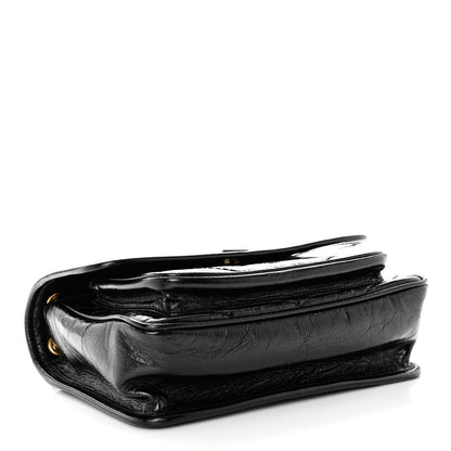 Saint Laurent Crinkled Lambskin Matelasse Monogram Baby Niki Chain Satchel Black 4 of 9