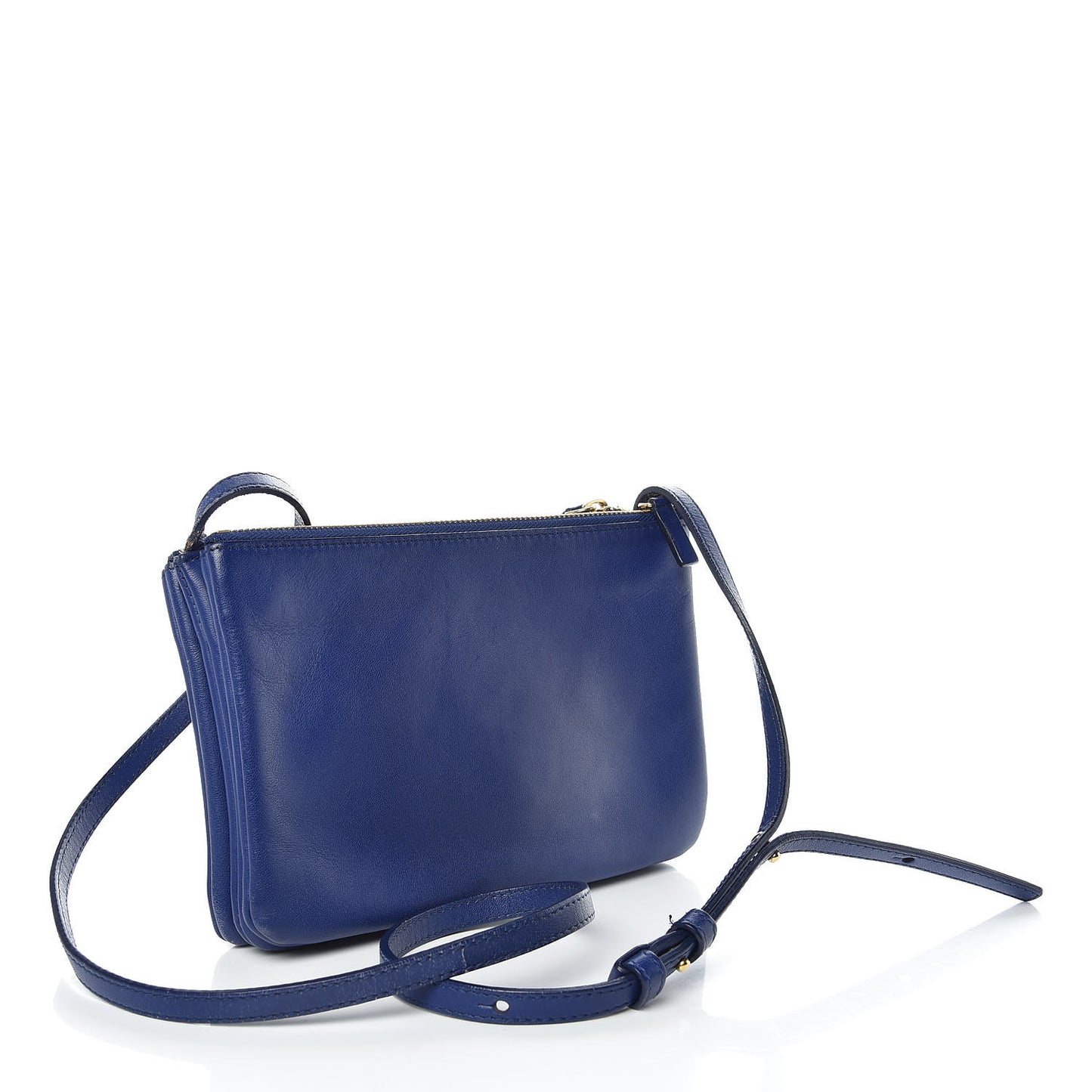 Lambskin Small Trio Crossbody Bag Electric Blue