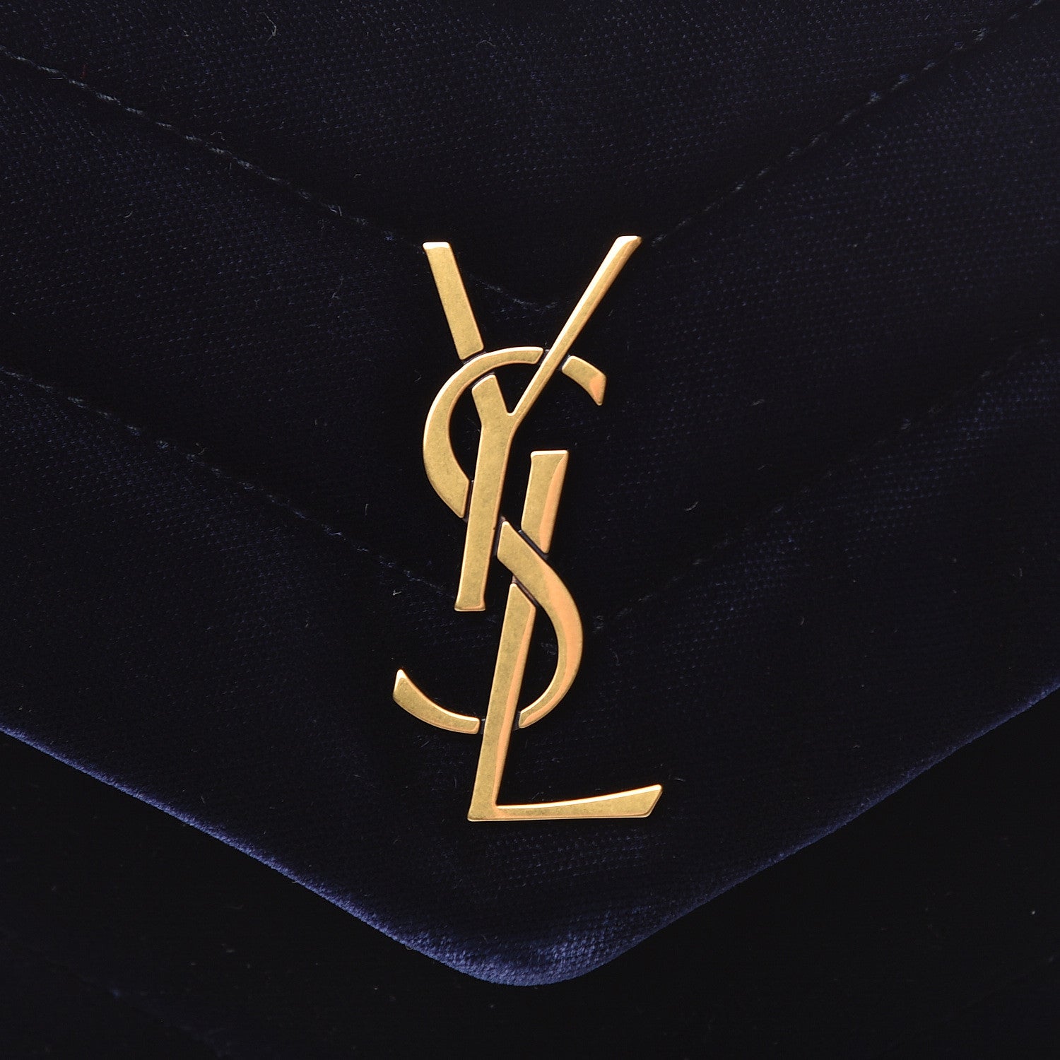 Saint Laurent Velvet Y Quilted Monogram Toy Loulou Crossbody Navy 10 of 10