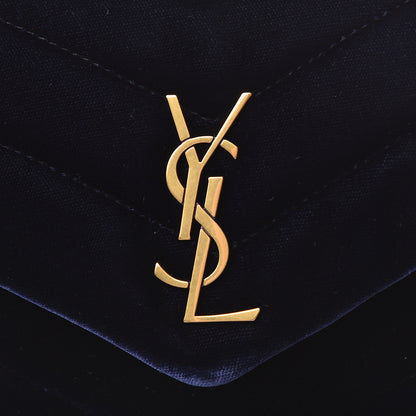 Saint Laurent Velvet Y Quilted Monogram Toy Loulou Crossbody Navy 10 of 10