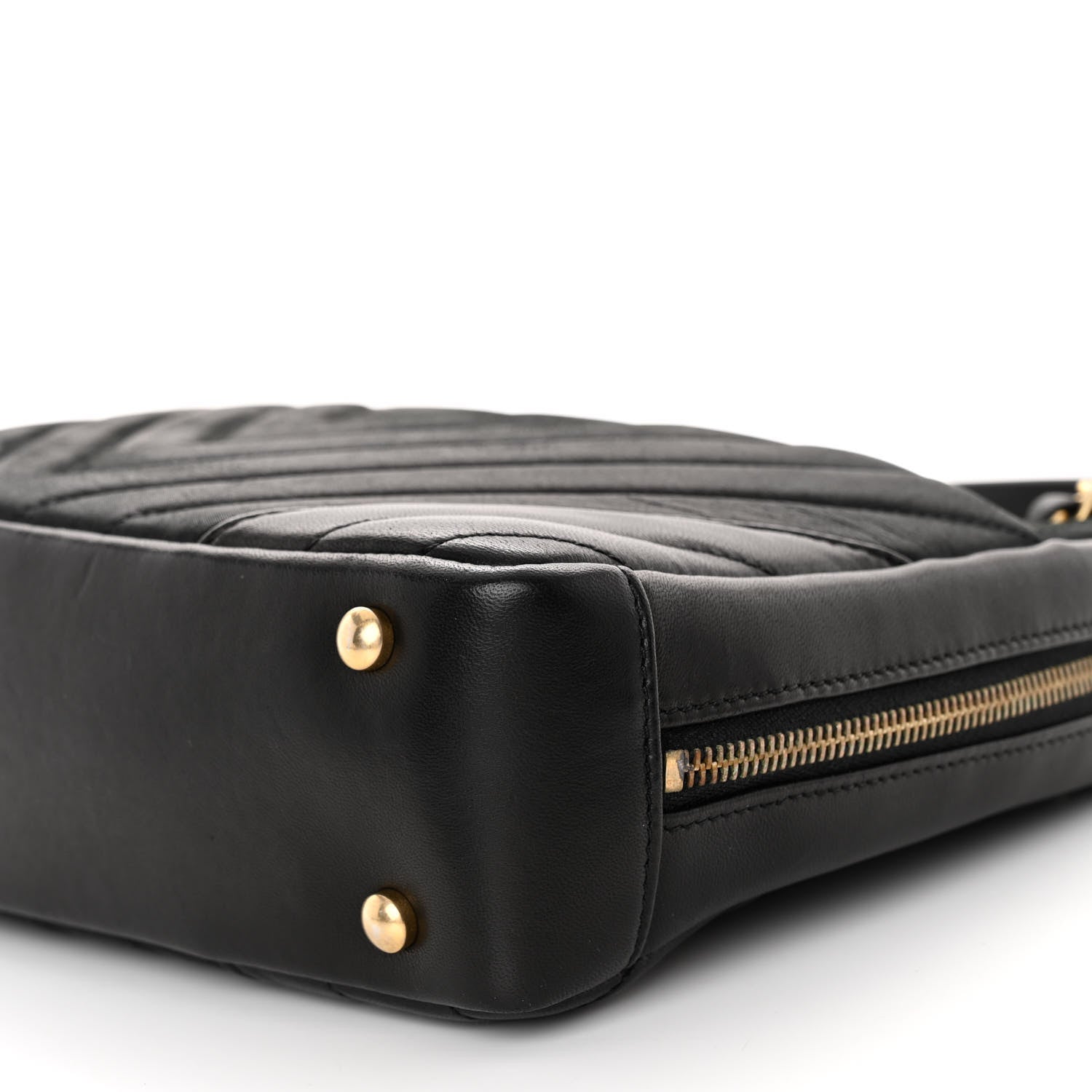 Chanel Iridescent Calfskin Lambskin Chevron Quilted Camera Case Black 10 of 11