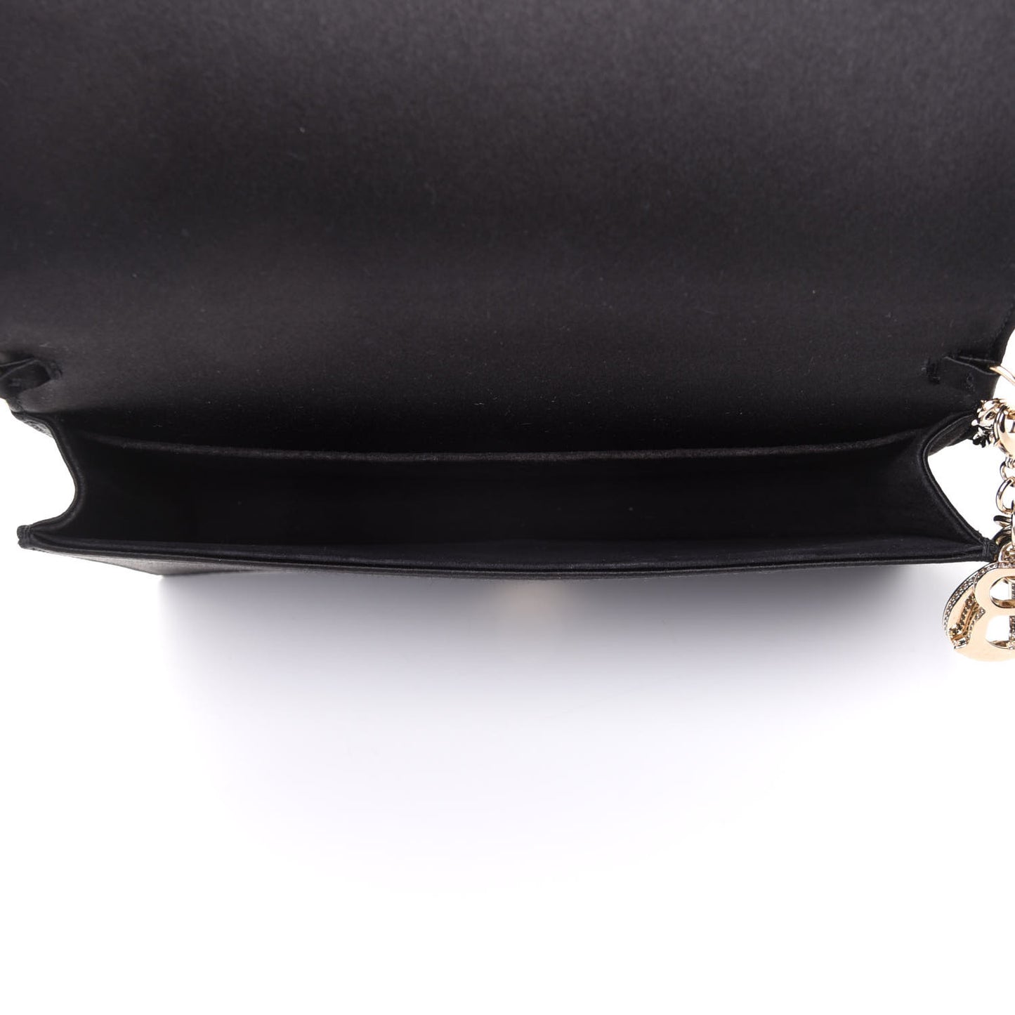 Satin Cannage Lady Dior Convertible Clutch Black