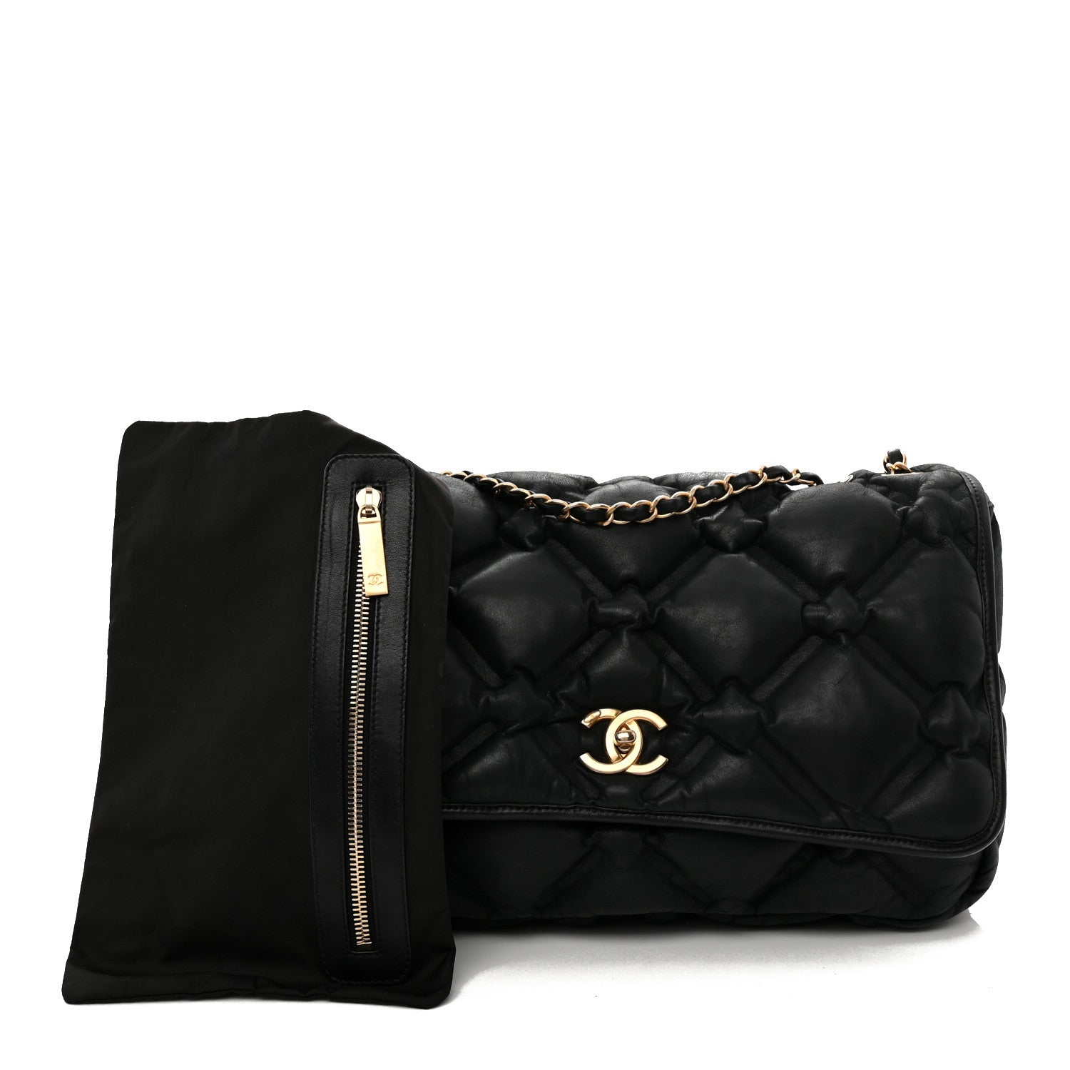 Chanel Calfskin Quilted Large Chesterfield Flap Black 3 of 11