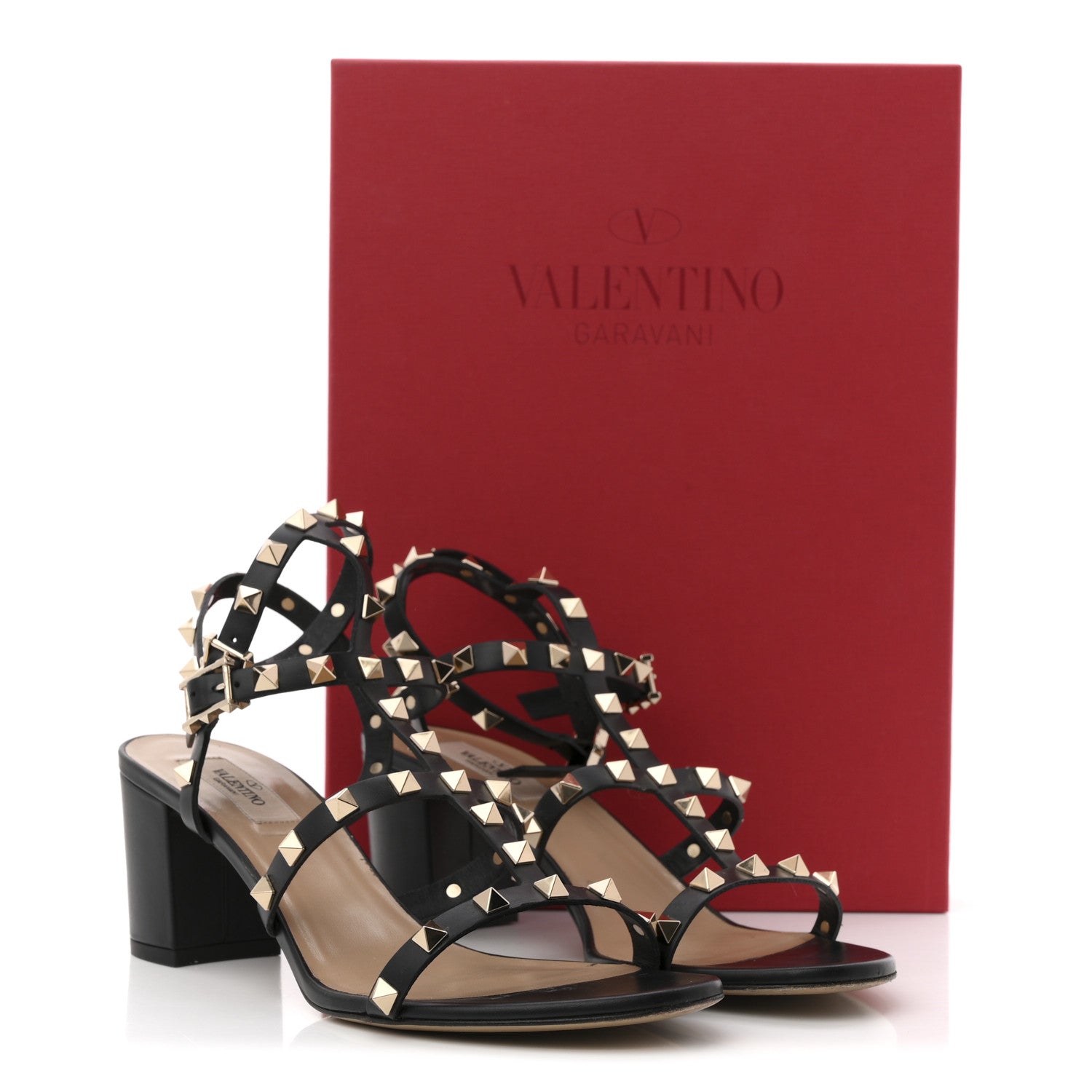 Valentino Garavani Calfskin Rockstud 60mm City Sandals 39 Black 14 of 14