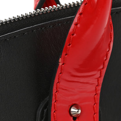 Alexander McQueen Lambskin Applique Lotus Flower De Manta Tote Black Red 10 of 17