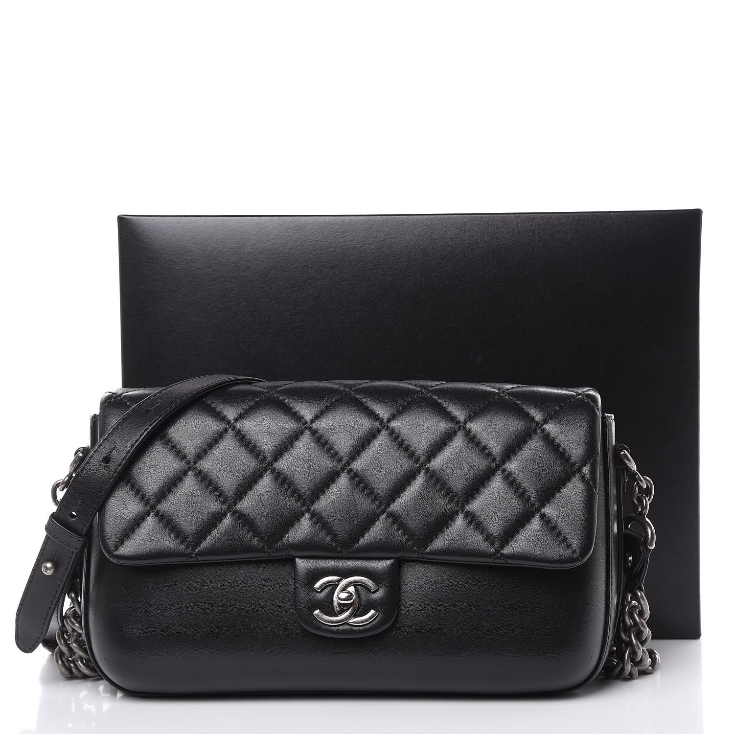 Chanel Calfskin Quilted Large Rock My Shoulder Flap Black 16 of 16