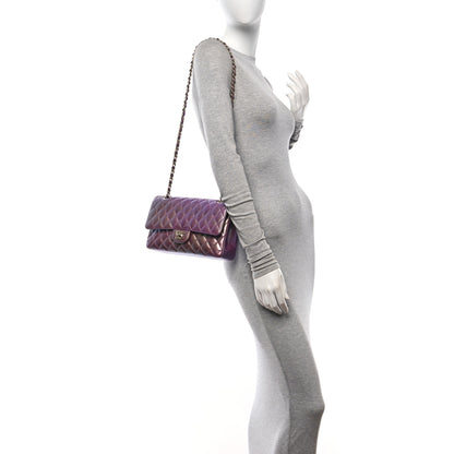 Chanel Iridescent Lambskin Quilted Medium Double Flap Purple 2 of 10