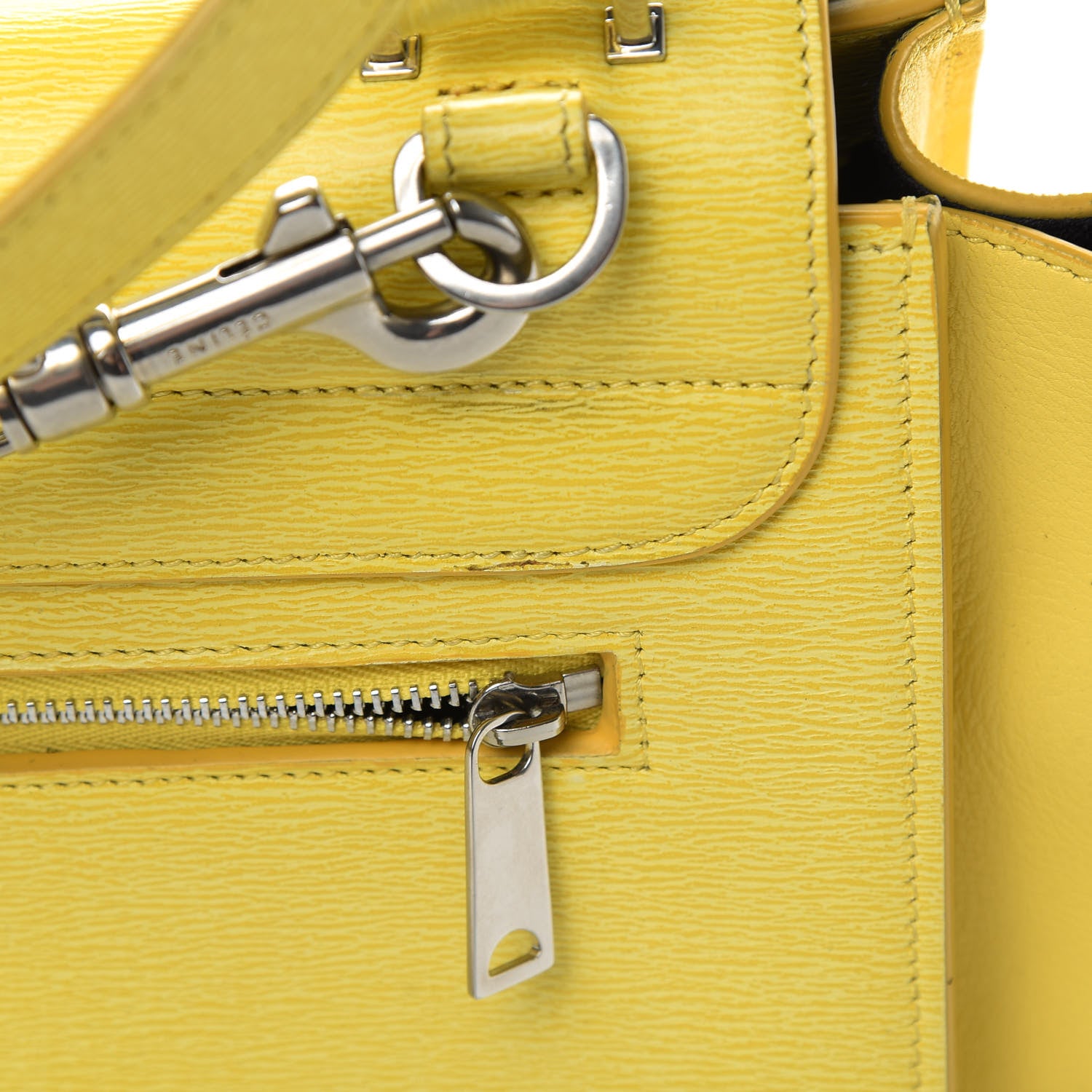 Celine Liege Calfskin Small Trapeze Fluo Yellow 14 of 16