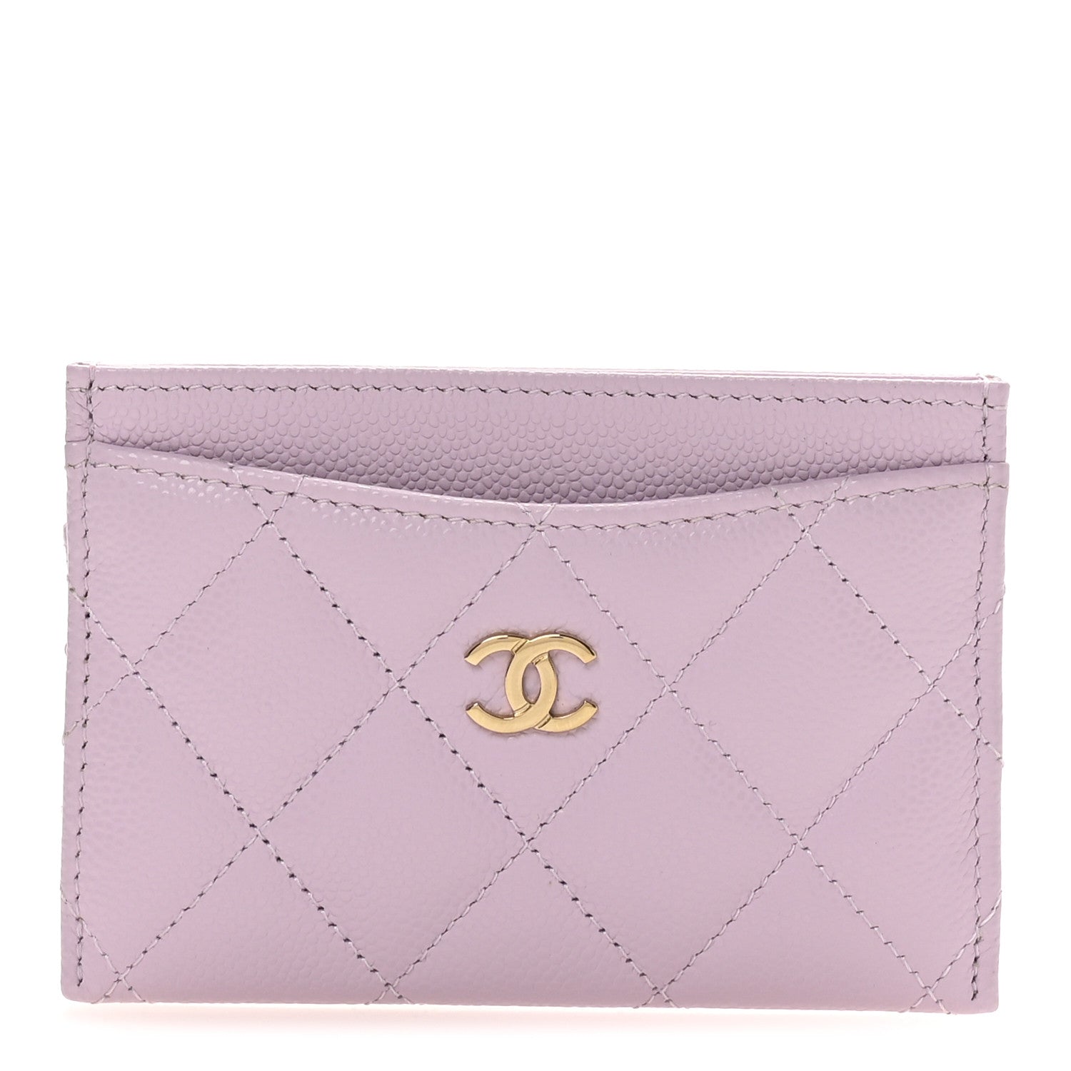 Chanel Caviar Quilted Card Holder Wallet Light Purple 1 of 9