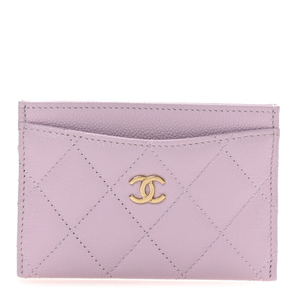 Chanel Caviar Quilted Card Holder Wallet Light Purple 1 of 9