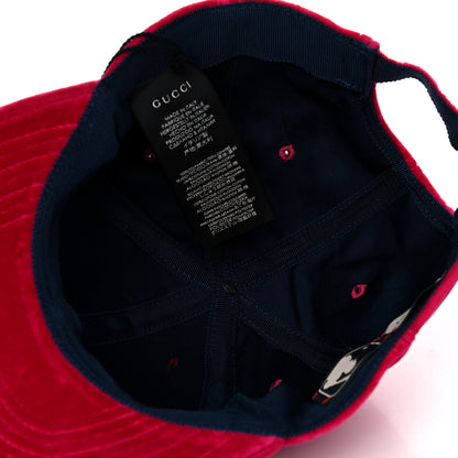 Gucci X MLB Velvet NY Yankees Baseball Hat 57-61 Pink 4 of 7