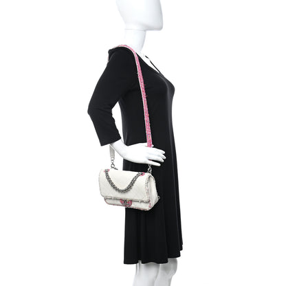 Chanel Lambskin Tweed Quilted Elegant Trim Flap White 2 of 10